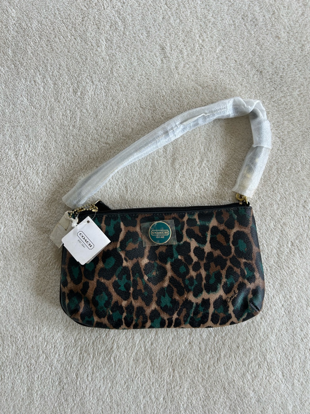 COACH Leopard Print Wristlet Bag